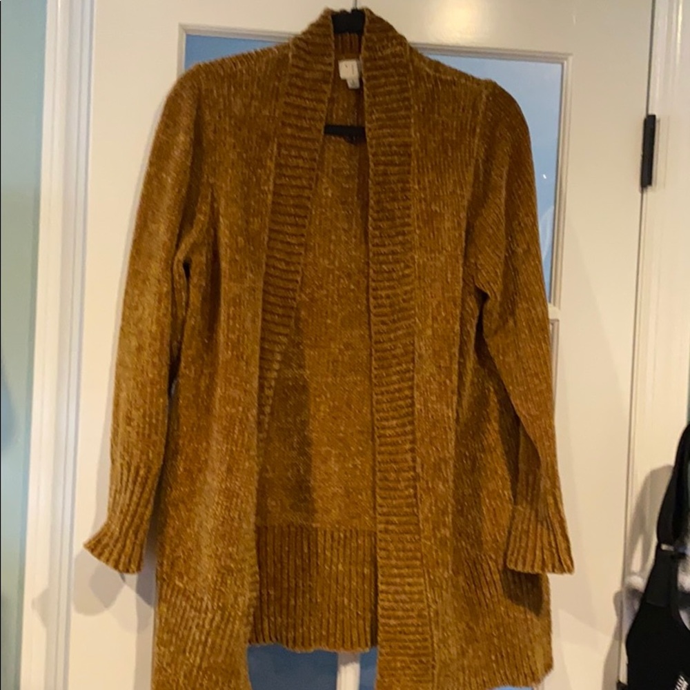 Chenille open cardigan